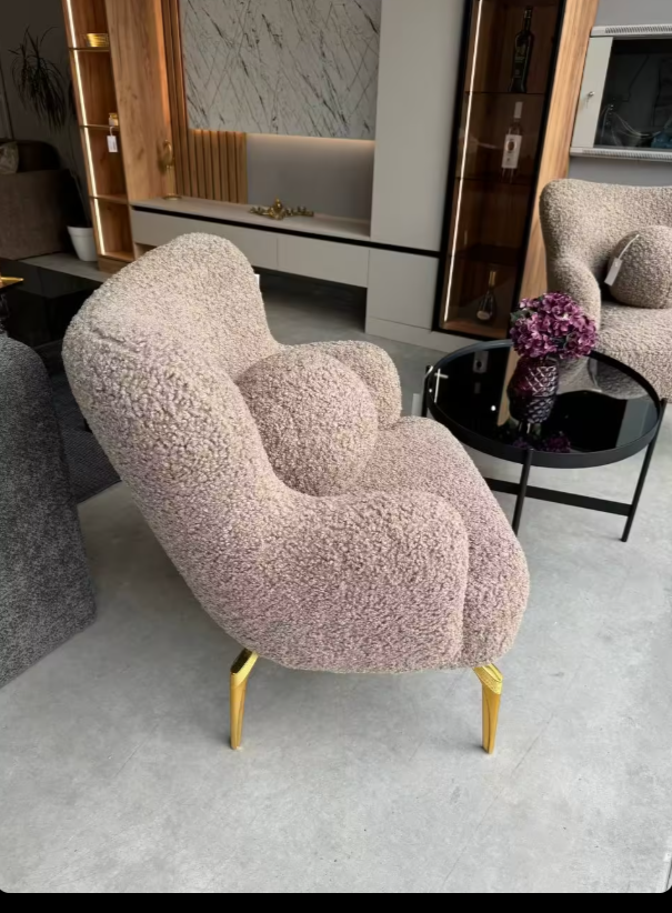 Fotoliu BABL Chair cu picioare metalice aurii